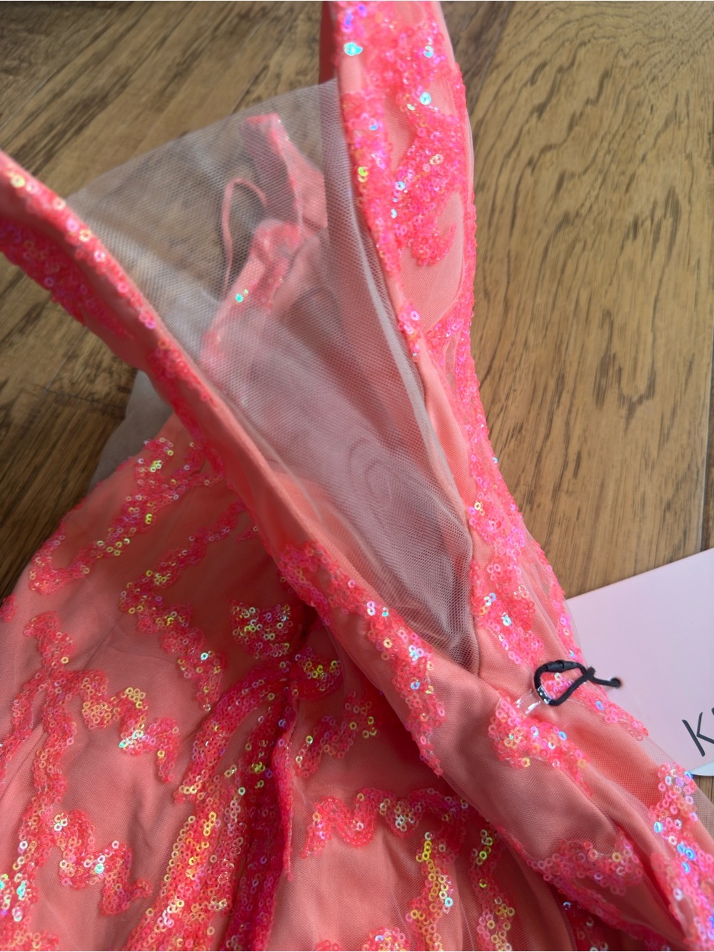 KissProm Coral Pink Sequin Mini Dress – Size 4 – NWT - Picture 3 of 5